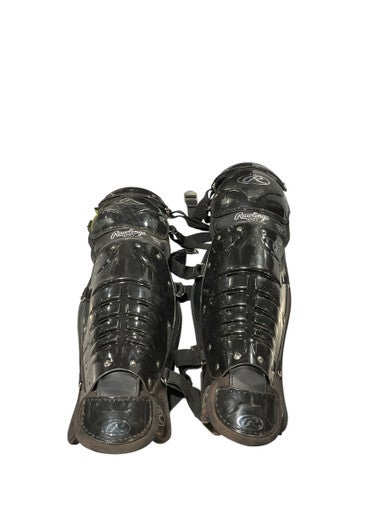 Used Rawlings BLACK CATCHER SHIN GUARD Catchers Leg Guards Black Adult 11834-S000039461