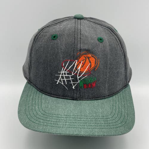 Vintage Mountain Dew Snapback Hat Cap Basketball Made in USA 90s