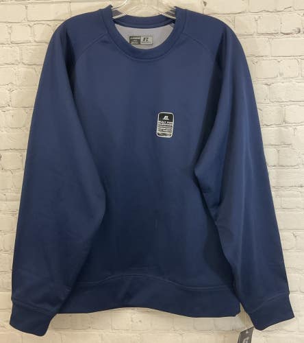 Russell Adult's Dri-POWER Fleece Fusion Tech Athletic Sweatshirt Navy Blue Large