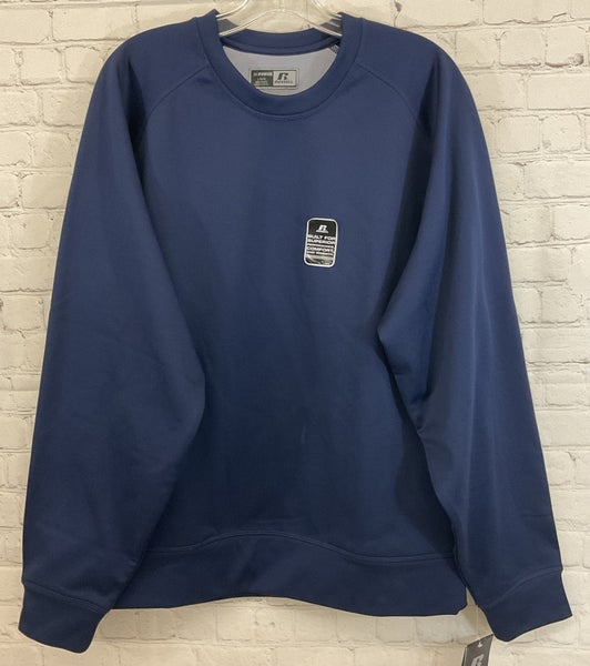 Russell Adult's Dri-POWER Fleece Fusion Tech Athletic Sweatshirt Navy Blue Large