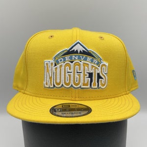 Denver Nuggets NBA Yellow New Era 9Fifty Wool Blend Snapback Hat Cap Rare Nice