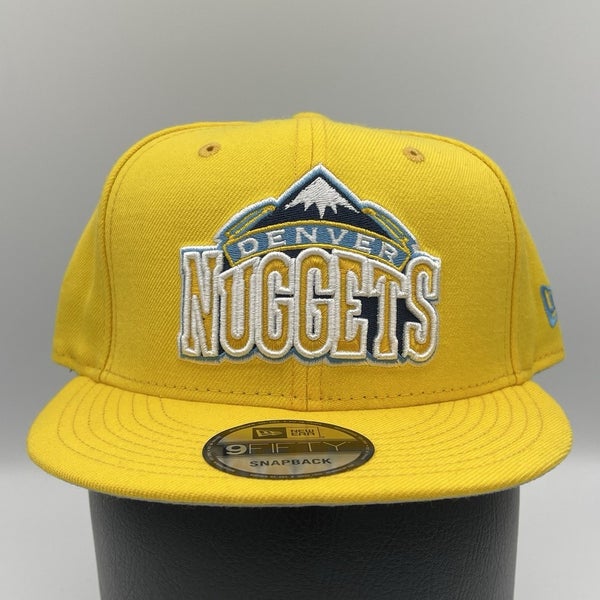 Denver Nuggets NBA Yellow New Era 9Fifty Wool Blend Snapback Hat Cap Rare Nice
