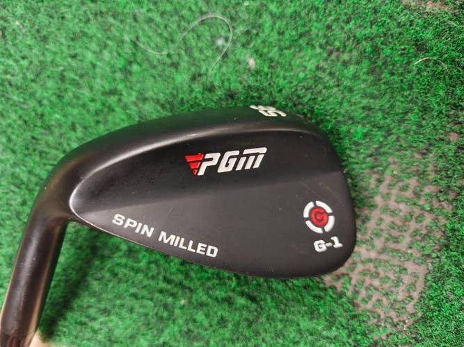 PGM Black Spin Milled G-1 56 Degree Sand Wedge SW Steel Shaft Left Handed LH