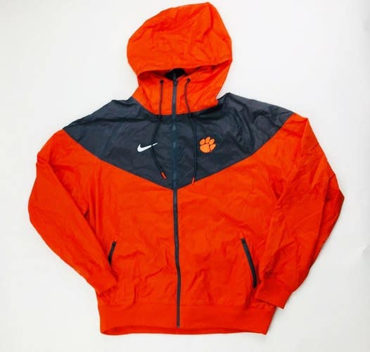 Nike Clemson Tigers Sideline Windbreaker Football Jacket Men's L Orange DH3777