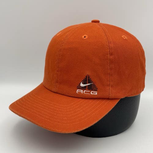 Vintage Nike ACG Hat Strapback Cap Orange 90s Swoosh Check Rare
