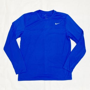 The Nike Tee Legend Long Sleeve Crew T-Shirt Dri-FIT Men's L Royal Blue DV7298