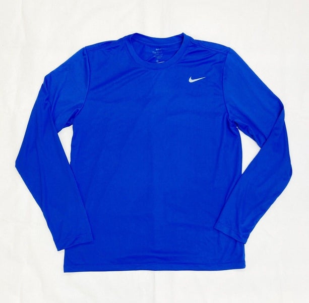 The Nike Tee Legend Long Sleeve Crew T-Shirt Dri-FIT Men's L Royal Blue DV7298