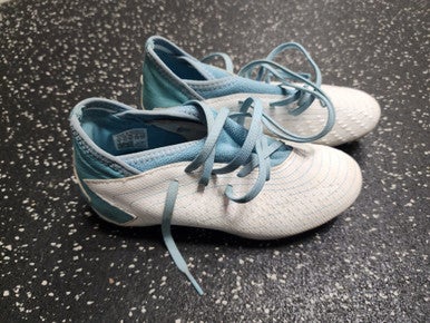 Used Adidas Soccer Cleats Carolina Blue And White Junior 02 11849-S000030978