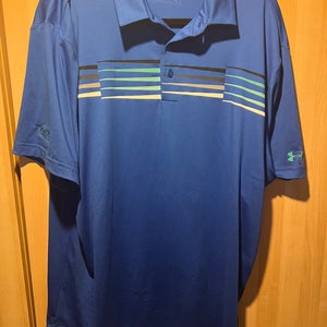Under Armour Men's Blue FireStone Golf Club Polo Shirt Size XXL