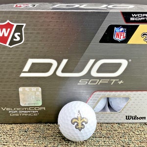 Wilson Staff Duo Soft+ NFL Golf Balls New Orleans Saints 12 Count Box White NEW