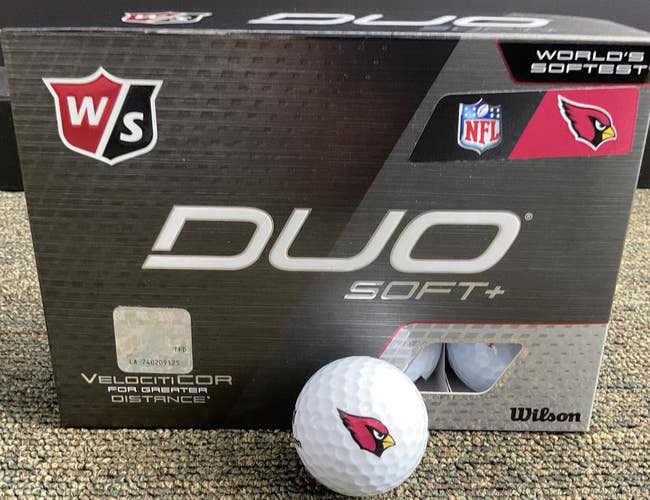 Wilson Staff Duo Soft + NFL Golf Balls Arizona Cardinals 12 Count White Box NEW