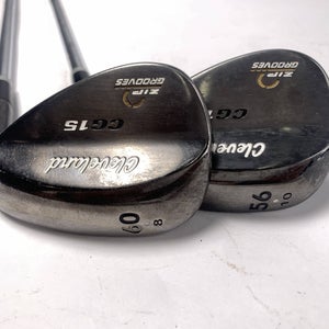 Cleveland CG15 Black Pearl Wedge Set 56* 10 | 60* 8 Traction Wedge Steel Mens RH