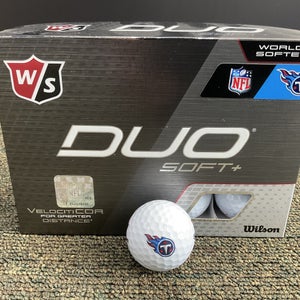 Wilson Staff Duo Soft+ NFL Golf Balls Tennessee Titans 12 Count Box White NEW