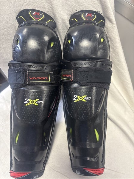 Junior Size 12 Inch Bauer Vapor 2X PRO Ice Hockey Shin Guards Pads