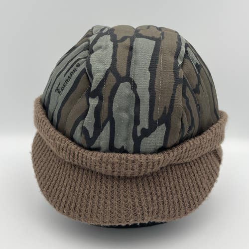 Vintage 1980s Trebark Camouflage Insulated Brimmed Beanie Hunting Hat Cap Rare