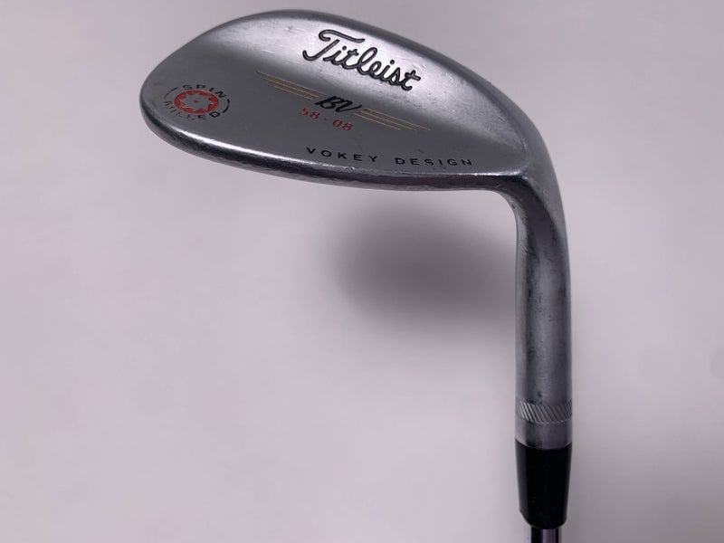 Titleist Vokey Spin Milled CC Chrome Lob Wedge LW 58* 8 KBS Tour Wedge Mens RH