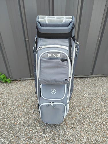 Ping Traverse 14 Divider Golf Cart Bag Grey/White Cooler Pocket