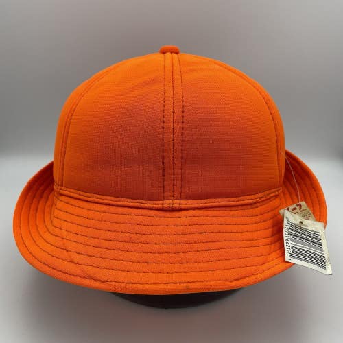Vintage Duck Bay Blaze Orange Foam Ear Flaps Fedora Hunting Hat Cap Size Medium