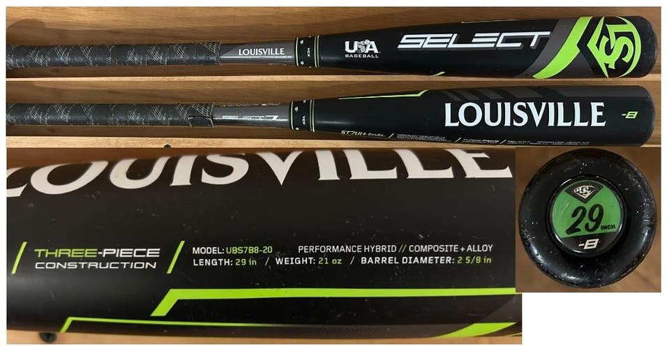 2020 Louisville Slugger Select Hybrid USABat Certified Bat (-8) 21 oz 29" (Used)