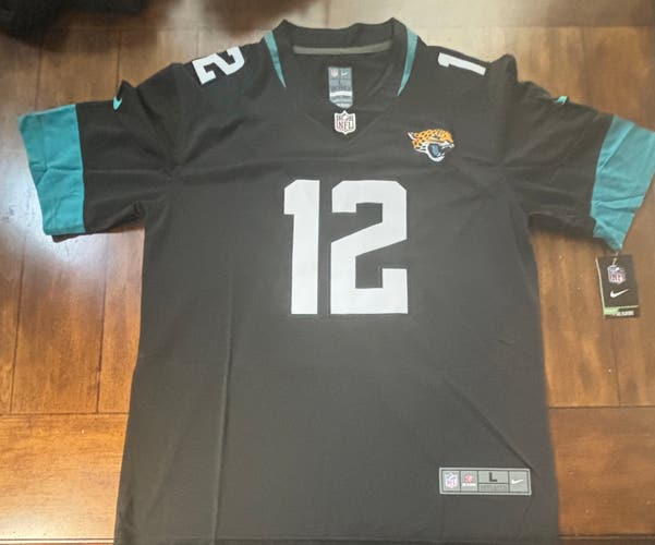 Travis Hunter #12 BLACK Jacksonville Jaguars Stitched Football Jersey Large NWT