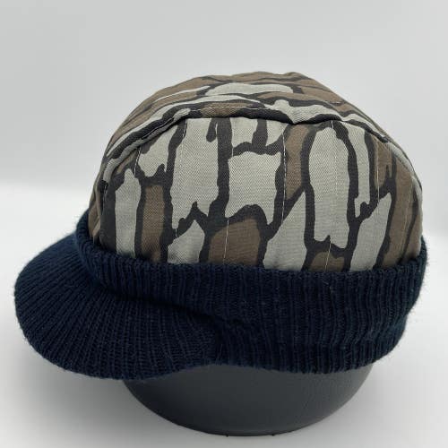 Vintage 1980s Trebark Camouflage Insulated Brimmed Beanie Hunting Hat Cap Rare