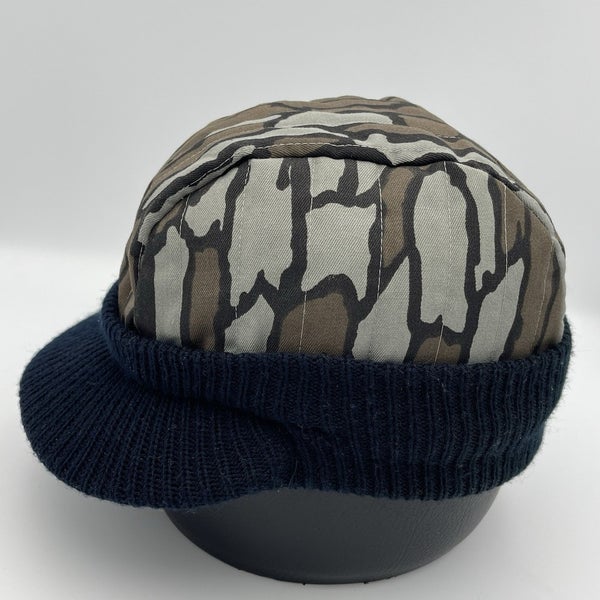 Vintage 1980s Trebark Camouflage Insulated Brimmed Beanie Hunting Hat Cap Rare
