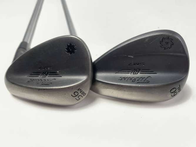 Titleist Vokey SM7 Jet Black Wedge Set 56* 8 60* 4 Wedge Steel Mens RH