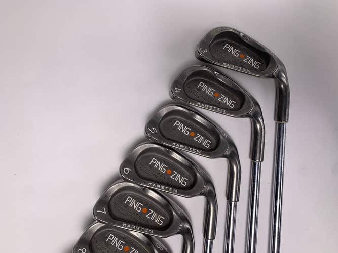 Ping Zing Iron Set 3-PW+SW Orange Dot 2* Flat Karsten KT-M Regular Steel Mens RH