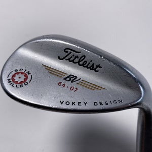 Titleist Vokey Spin Milled Chrome 2009 Lob Wedge LW 64* 7 Wedge Steel Mens RH