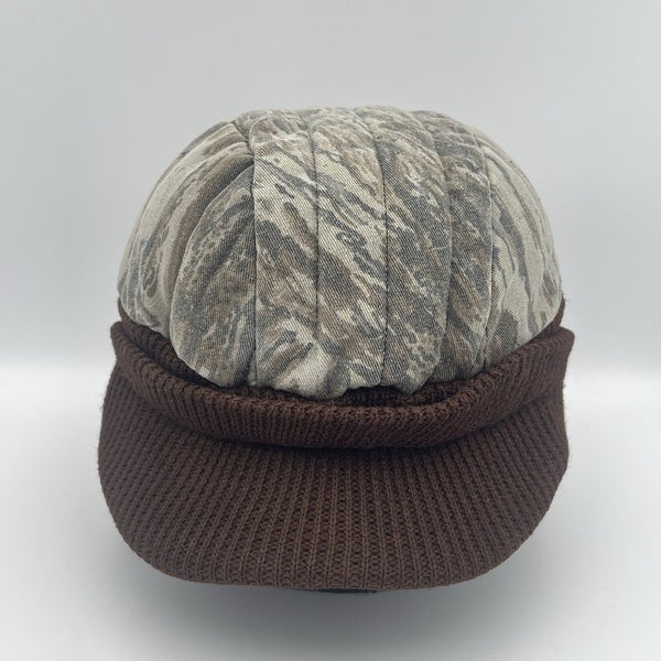 Vintage 1980s Camouflage Insulated Brimmed Beanie Hunting Hat Cap Rare USA Made