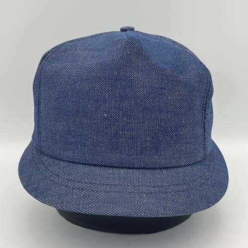 Vintage Denim Short Brim Jean Snapback Hat Cap Rare 1980s Made In The USA