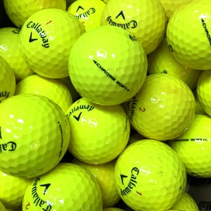 4 Dozen Premium AAA Yellow Callaway Chrome Soft Used Golf Balls with Mesh Bag