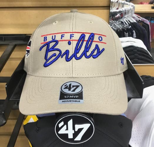 Buffalo Bills Script 47' Brand Khaki MVP Strapback hat