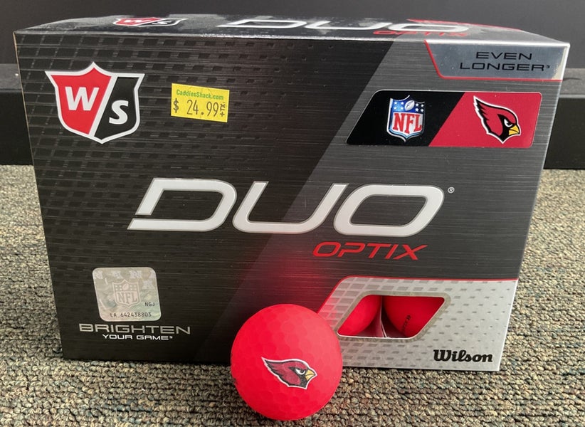 Wilson Staff Duo Optix Red NFL Golf Balls Arizona Cardinals 12 Count Box NEW