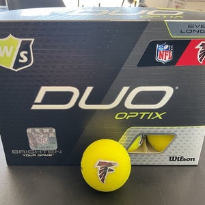 Wilson Staff Duo Optix Yellow NFL Golf Ball Atlanta Falcons 12 Count Box NEW