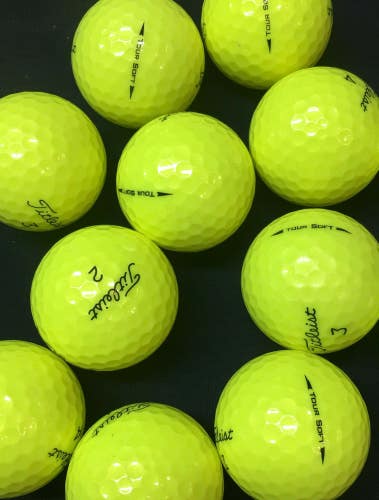 24 Near Mint AAAA Yellow Titleist Tour Soft Used Golf Balls
