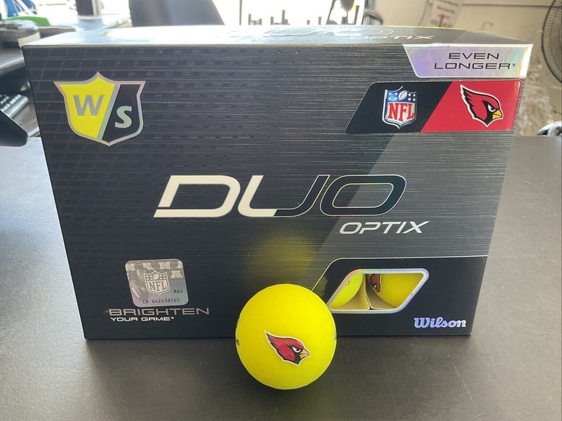 Wilson Staff Duo Optix Yellow NFL Golf Ball Arizona Cardinals 12 Count Box NEW