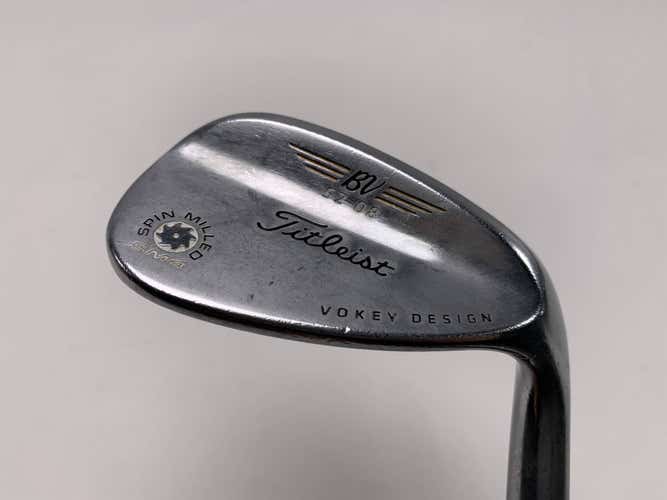 Titleist Vokey Spin Milled SM4 Chrome Wedge 52* 8 Bounce Wedge Steel Mens RH