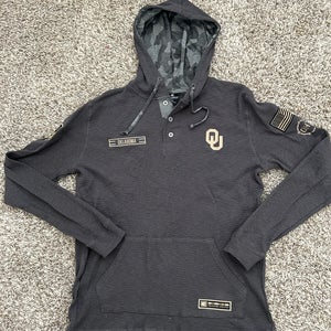 Colosseum Charcoal Oklahoma Sooners Henley Pullover Hoodie Men’s Medium