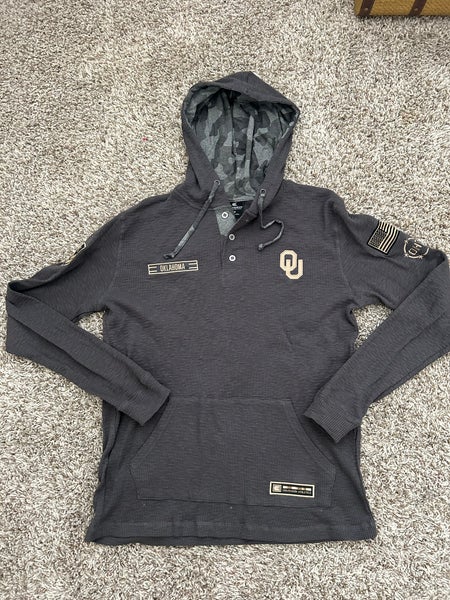 Colosseum Charcoal Oklahoma Sooners Henley Pullover Hoodie Men’s Medium