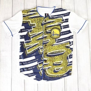 NBA Golden State Warriors Dubs Basketball Baseball Style Crossover Jersey
