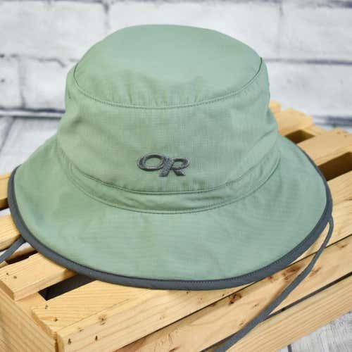 Outdoor Research Short Brimmed Packable Lightweight Green Nylon Sun Bucket Hat XL Hiking / Fishing