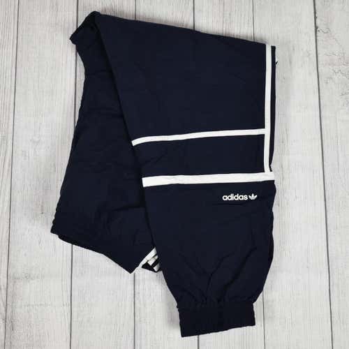 Adidas Nylon Lined Triple Stripe Jogger Windbreaker Pants XL