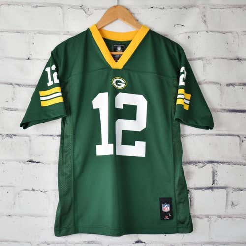 Youth / Kids Green Bay Packers Rodgers 12 Fanwear Player Jersey Large 14-16