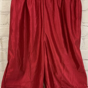 Alleson Youth Small Activewear Shorts Elastic Waistband Adjustable Draw Cord Red