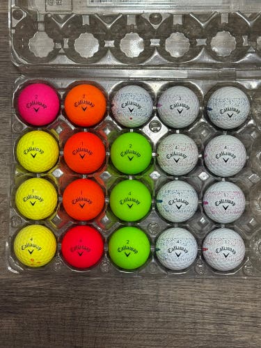 20 Callaway Supersoft Golf Balls - Colored and Splatter 360 Design