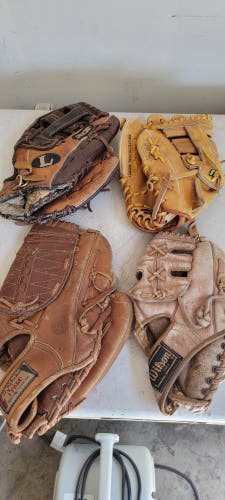 4 baseball gloves bundle (Used)