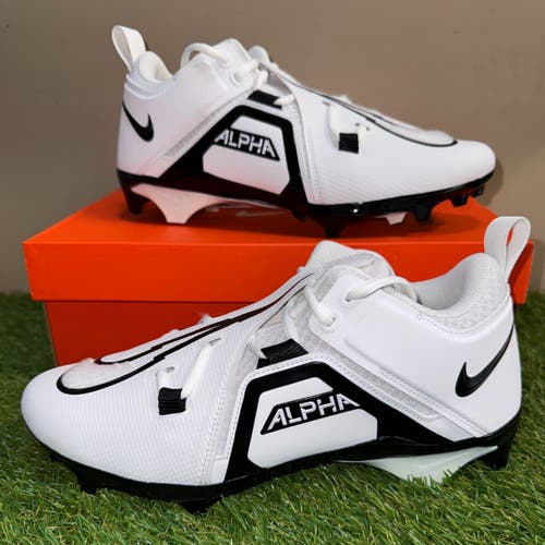 Nike Alpha Menace Pro 3 WD P Mid Football Cleats White DH3292-100 Men's 10 WIDE