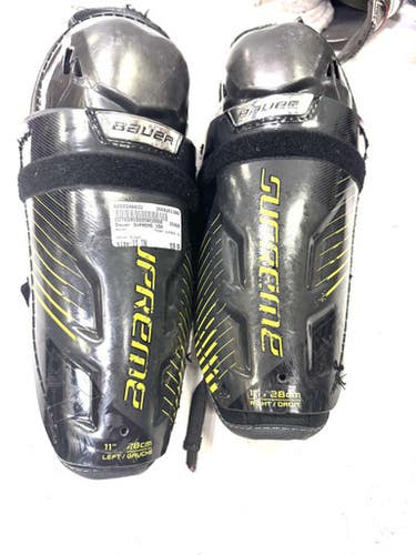 Used Bauer SUPREME 150 Intermediate Shin Guards Black 11" 11860-S000296632