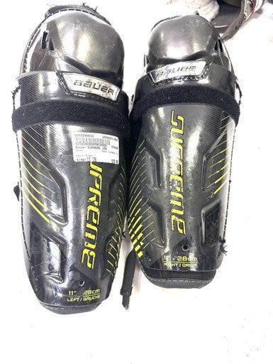 Used Bauer SUPREME 150 Intermediate Shin Guards Black 11" 11860-S000296632
